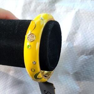 Sequin Yellow Crystals Bangle with Crystal Accents